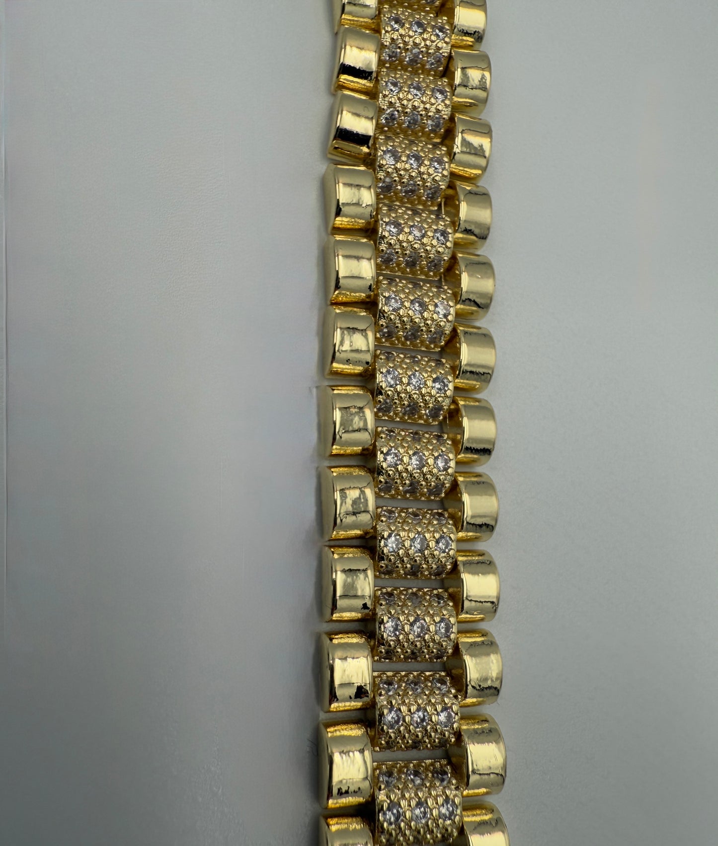 Gold filled CZ Diamond presidential Bracelet