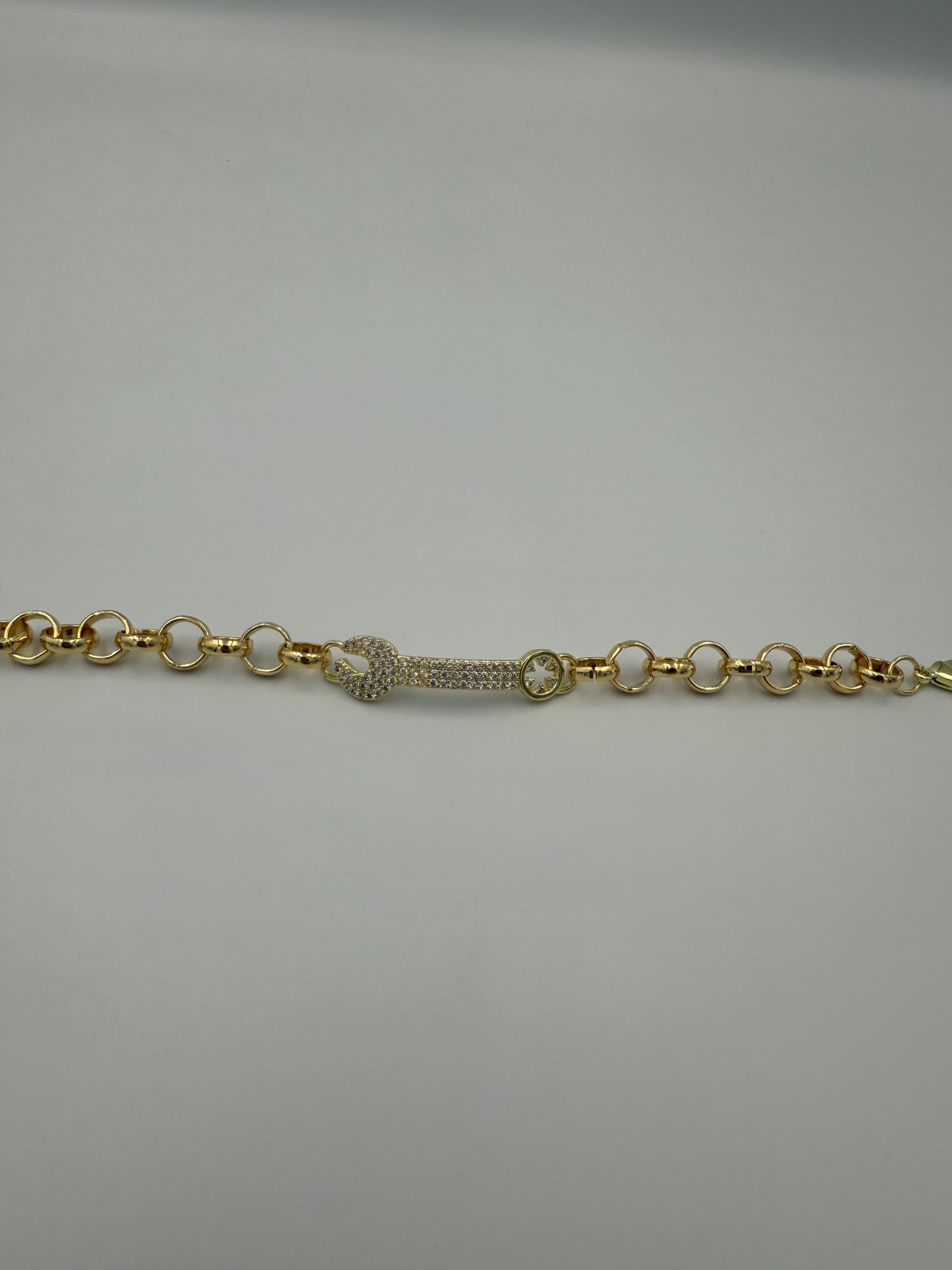 Kids Gold Filled CZ Spanner Belcher Bracelet