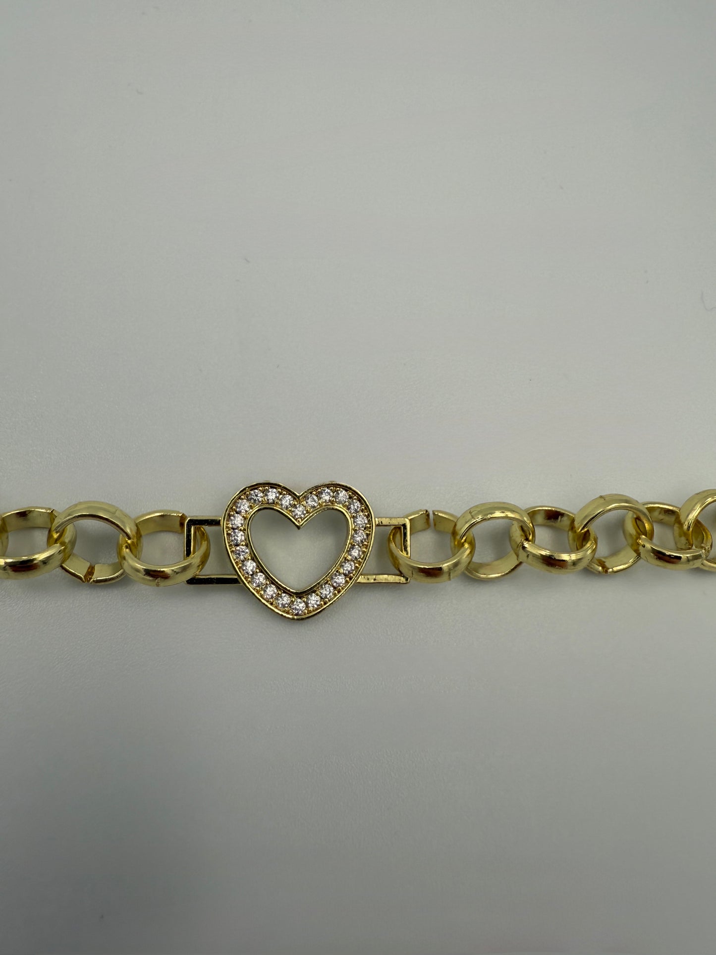 Pulsera Belcher con corazón de amor bañada en oro para niños