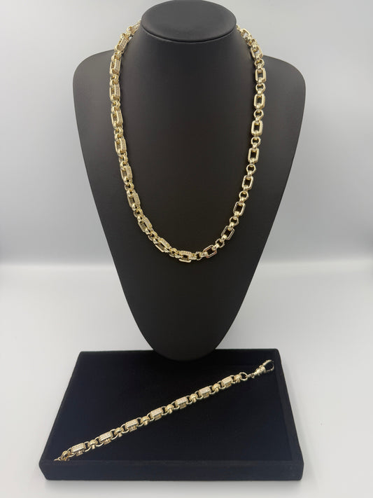 10mm 9ct Gold filled gypsy link set