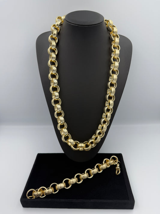 22mm 9ct Gold Filled XL Belcher Set