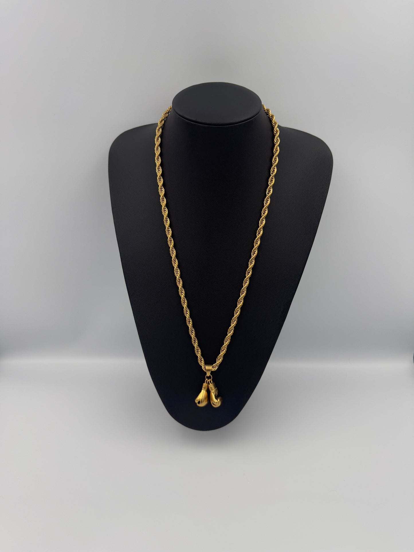 9ct Gold Filled Boxing Glove Pendant on a 6mm Rope Chain